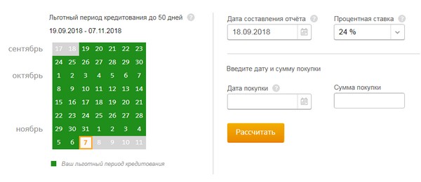 Кредитная карта Сбербанка льготный период как считать